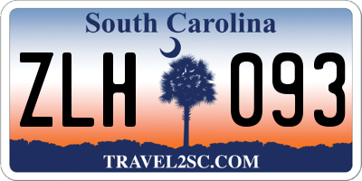 SC license plate ZLH093