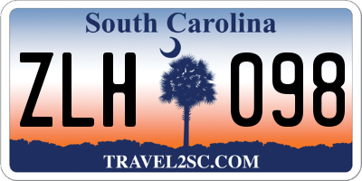 SC license plate ZLH098