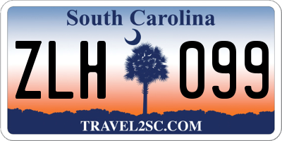 SC license plate ZLH099