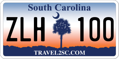 SC license plate ZLH100