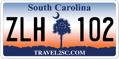SC license plate ZLH102