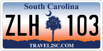 SC license plate ZLH103