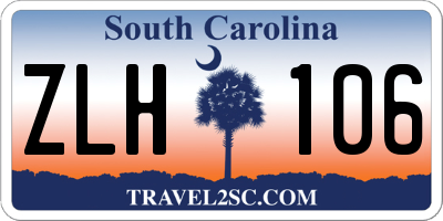 SC license plate ZLH106