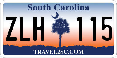 SC license plate ZLH115