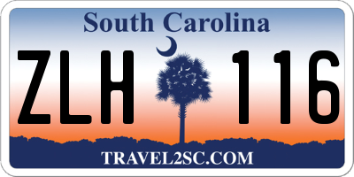 SC license plate ZLH116