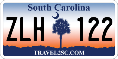 SC license plate ZLH122