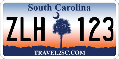 SC license plate ZLH123