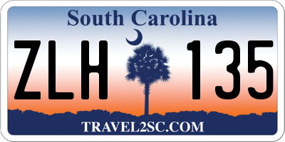 SC license plate ZLH135