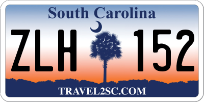 SC license plate ZLH152