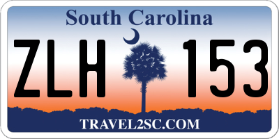 SC license plate ZLH153
