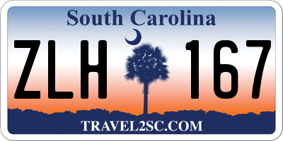SC license plate ZLH167