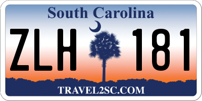 SC license plate ZLH181