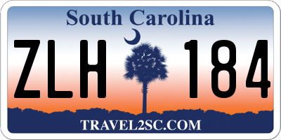 SC license plate ZLH184