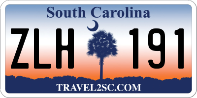 SC license plate ZLH191