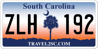 SC license plate ZLH192