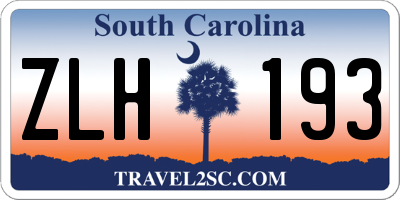 SC license plate ZLH193