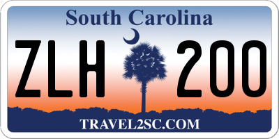 SC license plate ZLH200