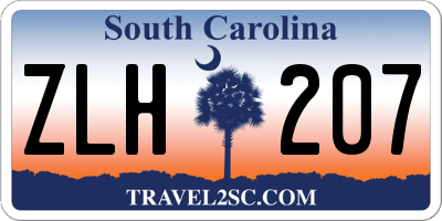 SC license plate ZLH207