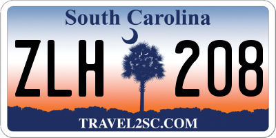 SC license plate ZLH208