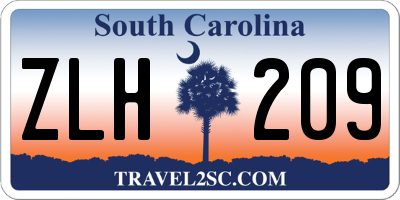 SC license plate ZLH209