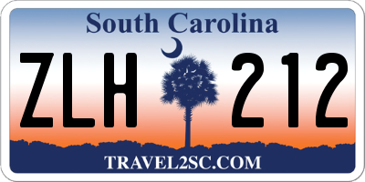 SC license plate ZLH212