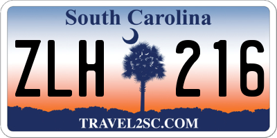 SC license plate ZLH216
