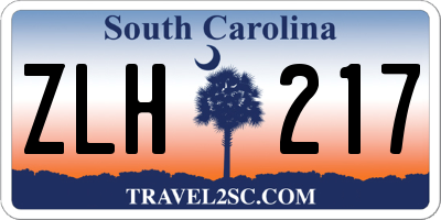 SC license plate ZLH217