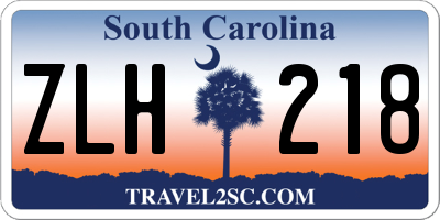 SC license plate ZLH218