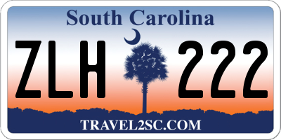 SC license plate ZLH222