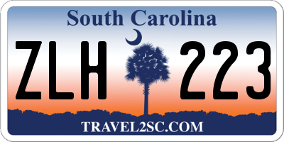 SC license plate ZLH223