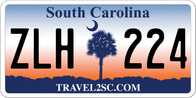 SC license plate ZLH224