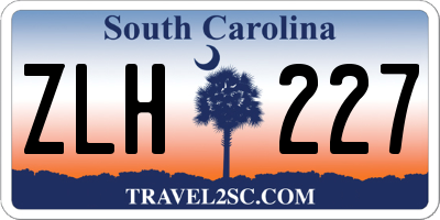 SC license plate ZLH227