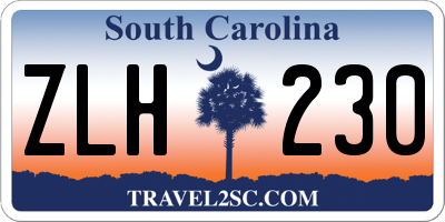 SC license plate ZLH230