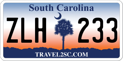 SC license plate ZLH233