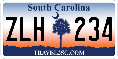 SC license plate ZLH234