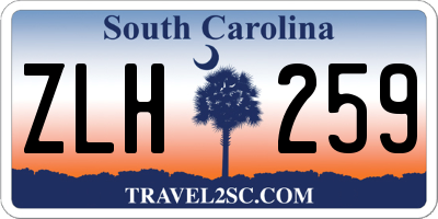 SC license plate ZLH259