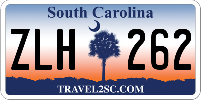 SC license plate ZLH262