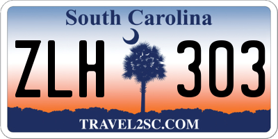 SC license plate ZLH303