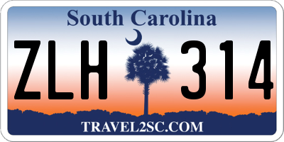 SC license plate ZLH314