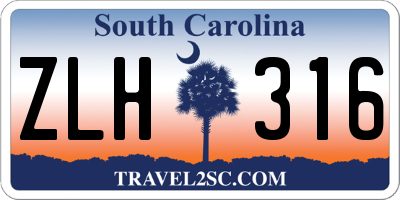 SC license plate ZLH316
