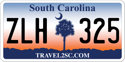 SC license plate ZLH325