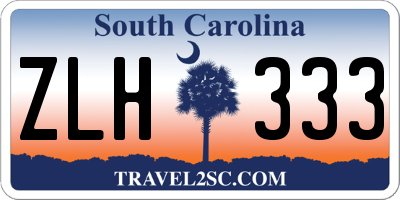 SC license plate ZLH333