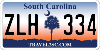SC license plate ZLH334