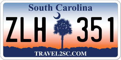 SC license plate ZLH351