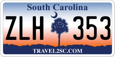 SC license plate ZLH353