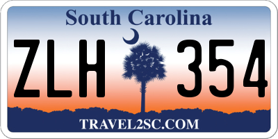 SC license plate ZLH354