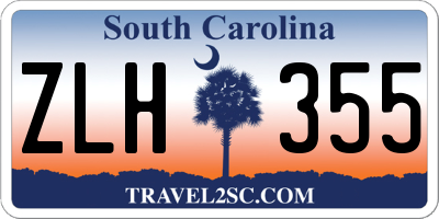 SC license plate ZLH355