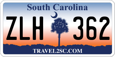 SC license plate ZLH362