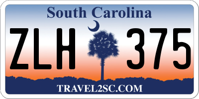 SC license plate ZLH375