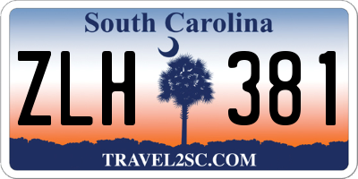 SC license plate ZLH381